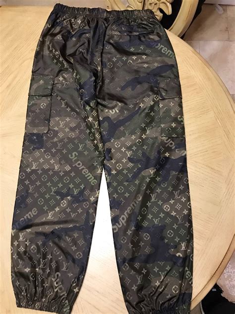 replica louis vuitton x supreme monogram cargo track pants|louis vuitton x supreme monogram.